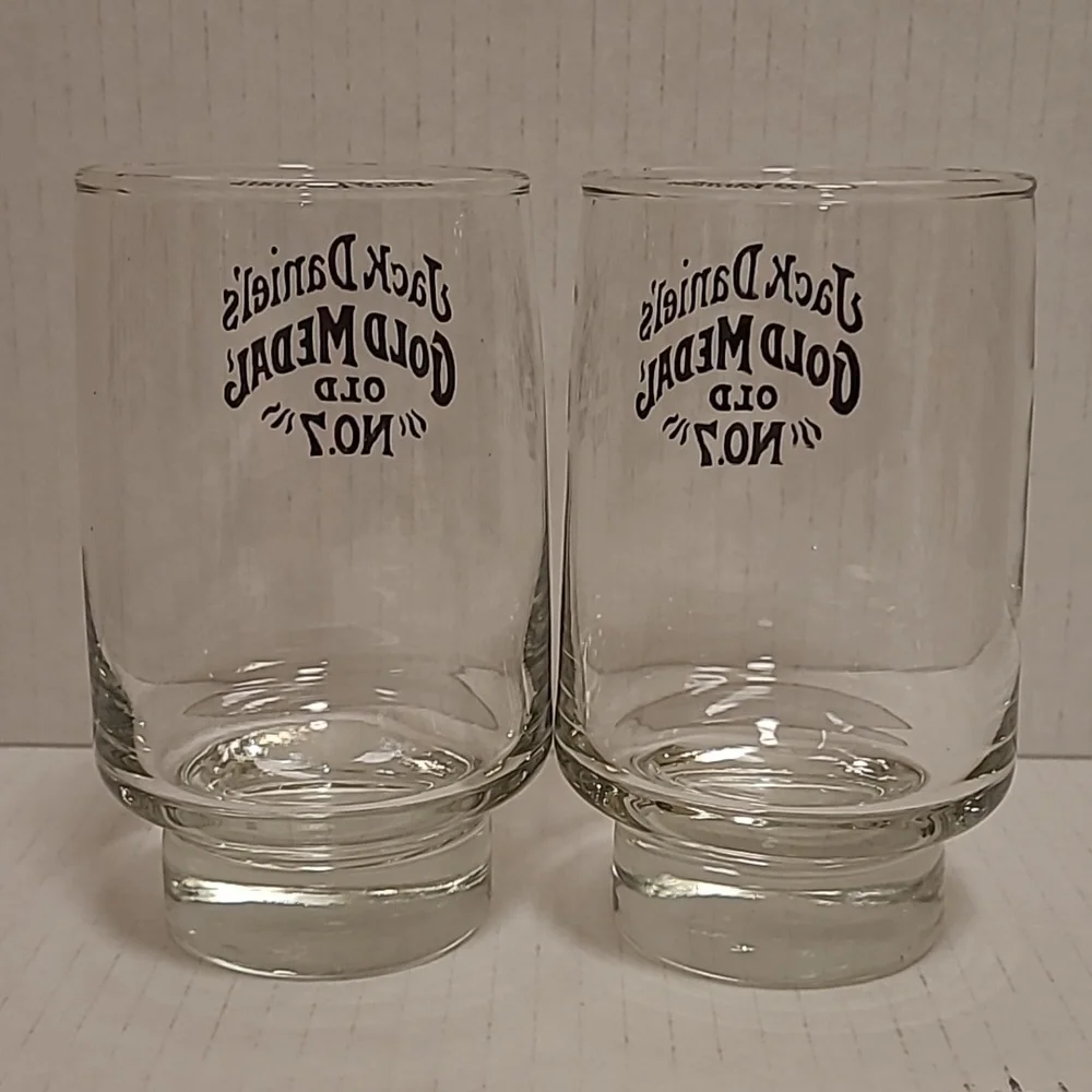 Pair of Jack Daniels Gold Medal No.7 Whiskey Glasses